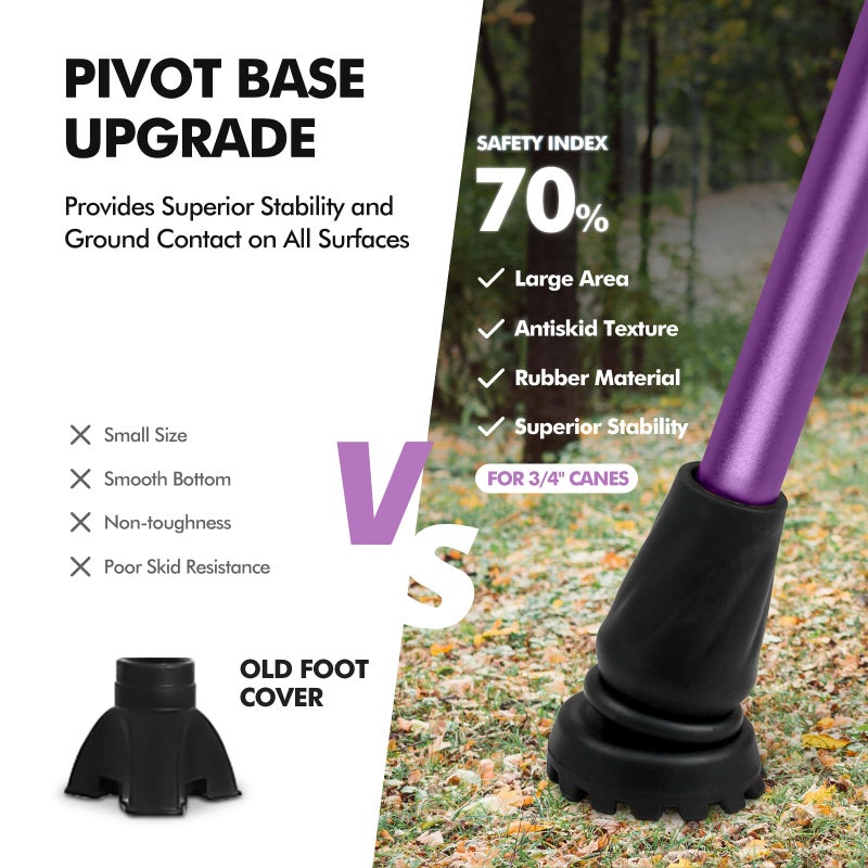 GPTCAMP Walking Cane and Walking Stick for Men Women,Lightweight Folding Canes with Offset Soft Cushioned Handle,Adjustable&Collapsible,Mobility & Leg Surgery Recovery (Purple) - Image 5