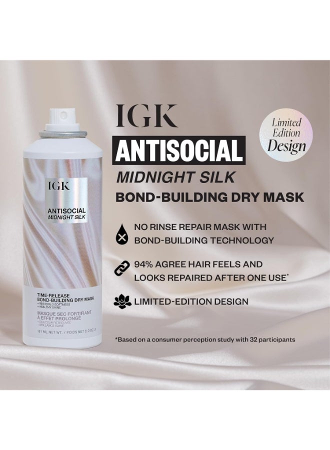 IGK Antisocial Dry Hair Mask LeaveIn Overnight BondBuilding Treatment for Dry Hair Extensions Hydrates Repairs Softens 5oz Pack of 2 New and Improved Scent - Image 4