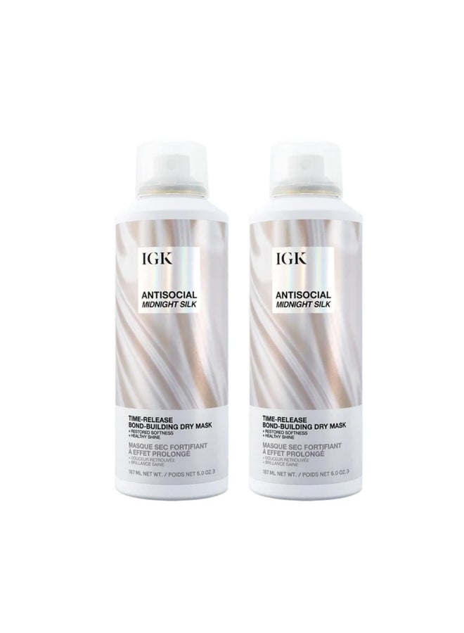 IGK Antisocial Dry Hair Mask LeaveIn Overnight BondBuilding Treatment for Dry Hair Extensions Hydrates Repairs Softens 5oz Pack of 2 New and Improved Scent - Image 2