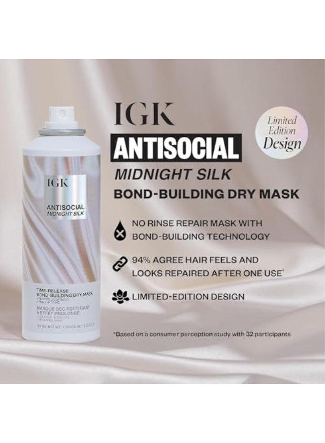 IGK Antisocial Dry Hair Mask LeaveIn Overnight BondBuilding Treatment for Dry Hair Extensions Hydrates Repairs Softens 5oz Pack of 2 New and Improved Scent - Image 3