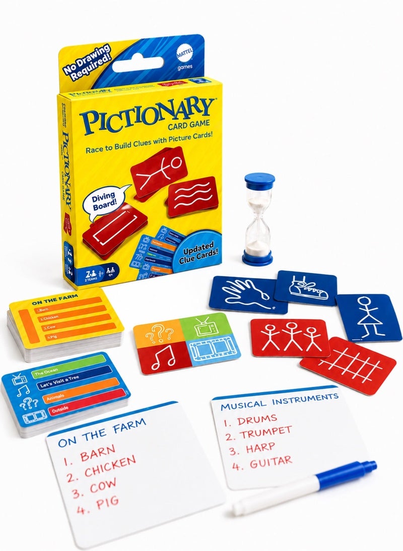 ماتيل جيمز تُعد لعبة البطاقات "بيكتشوناري" (Pictionary) هدية رائعة للأطفال أو العائلات أو لسهرات الألعاب المخصصة للبالغين، وهي مناسبة لمن هم في سن 8 سنوات فما فوق. - Image 2