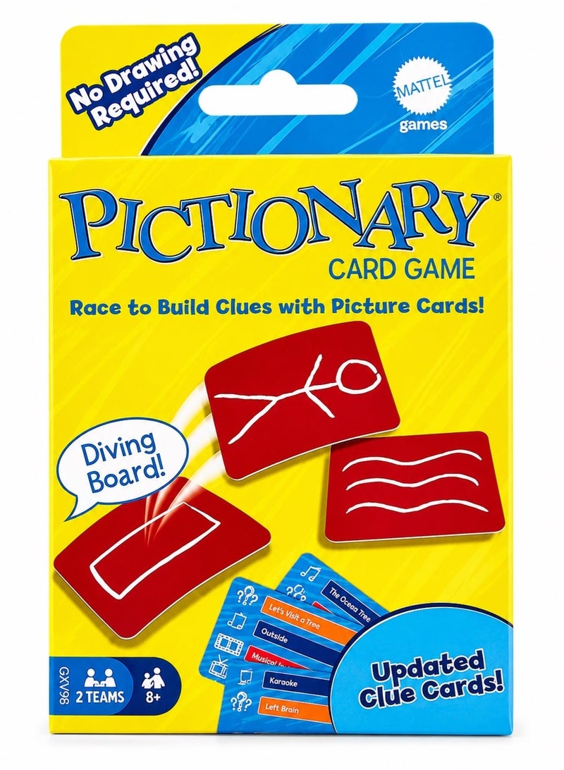 ماتيل جيمز تُعد لعبة البطاقات "بيكتشوناري" (Pictionary) هدية رائعة للأطفال أو العائلات أو لسهرات الألعاب المخصصة للبالغين، وهي مناسبة لمن هم في سن 8 سنوات فما فوق. - Image 1