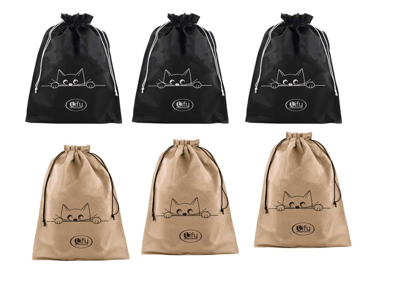 Lify Travel Shoe Bags, Portable Travel Shoe Tote Bags - Packing Organizers for Men and Women- Plain- Pack of 6 Piece - Image 1