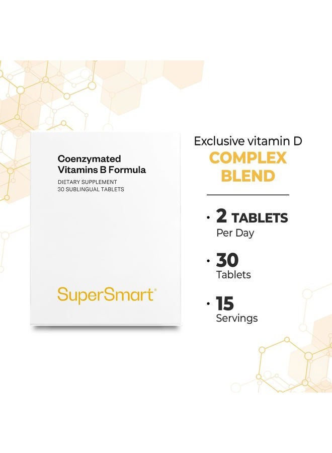 SuperSmart Coenzymated B Formula - Contains All The B Group Vitamins - Five Times More Active | Non-GMO & Gluten Free - 30 Tablets - Image 4