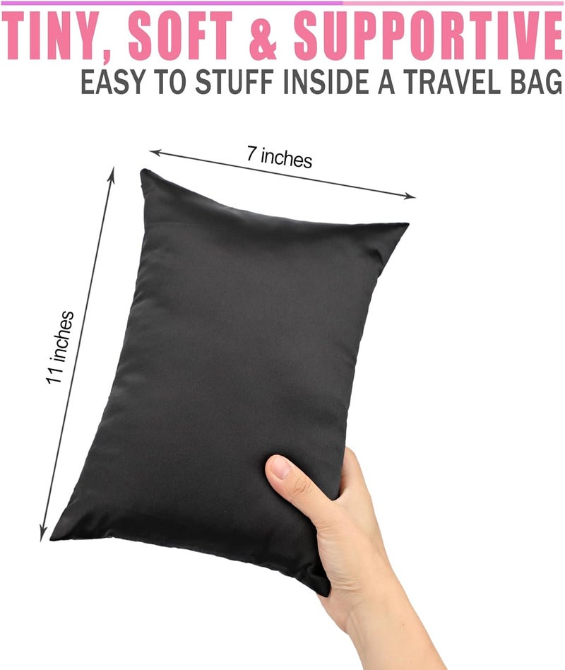 HapiPoppy Knee Pillow Leg Pillows 11" x 7.8" Silky Small Hip Support Pillows Smooth Cooling Between Legs for Side Sleepers Sciatica Joints Pain Relief Machine Washable Post Surgery Cushion Gifts, Satin Black - Image 5