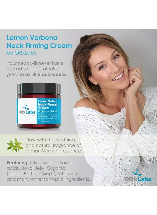 QRxLabs Lemon Verbena Neck Firming Cream - Tightening & Lifting Moisturizer for Loose, Wrinkled or Sagging Skin on Neck, Decollete & Chest - Best to Prevent Turkey/Crepe Neck - 2 fl oz - Image 2