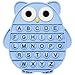DEARIDAP Fidget Toys for Kids Owl Shaped Silicone Squeeze Sensory Toys Alphabet Bubble Stress Anxiety Relief Relax Tools for Kids Adults School Classroom Gift Party Favors Blue - Image 2
