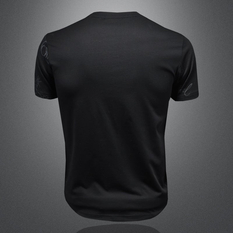 Short-Sleeved T-Shirt Men'S Trendy Fashion Youth Slim-Fit Crewneck Half-Sleeve Large Size Casual Men'S Tx213 - Image 5