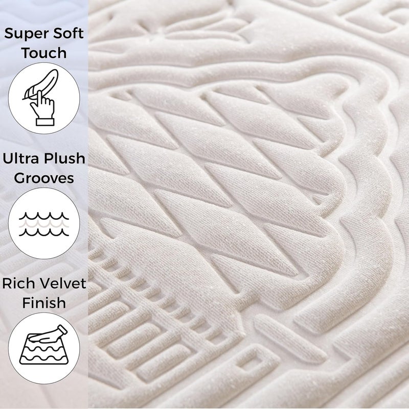 Sacred Artisans Prayer Mat with Thick, Padded, Plush Foam | Soft Velvet Muslim Prayer Rug for Salah & Islamic Gift for Ramadan, Eid, Hajj or Travel (Silk Cream) - Image 5