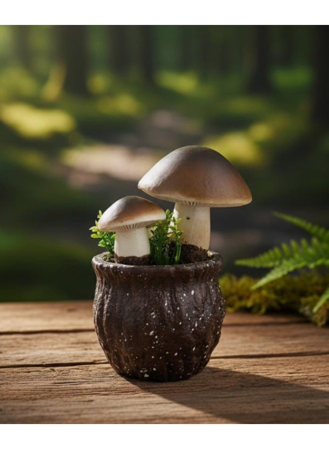 AKDC NaturePod Realistic Artificial Mushroom Plant – Vinyl Material – Rich Brown Decorative Accent - Image 1