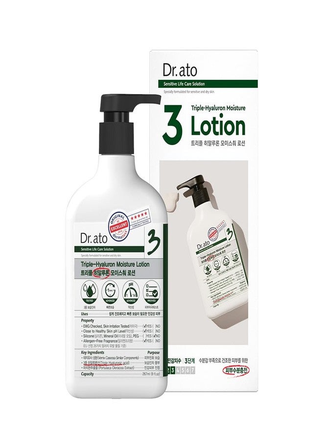 Dr.ato Dr. ato Rapid Moisturizing Daily Lotion for Body & Face with Triple Hyaluronic Acid, Vegan, Korean Skincare (10.4 Fl Oz) - Image 1