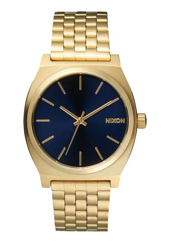 NIXON ساعة نيكسيون تايم تيلر A0451931-00. ذهبية فاتحة وزرقاء كوبالت للنساء (37 مم. حزام معدني ذهبي فاتح/وجه ساعة زرقاء) - Image 1