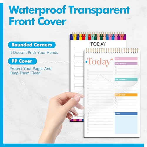 Gethelud 2 To Do List Notepads, Daily Planner Notebook with Tear-off Design, Undated Writing Organizer for Daily Tasks and Goal, Coiled Task Track Checklist Productivity Pad for Office, Classroom, Home, School - Image 3