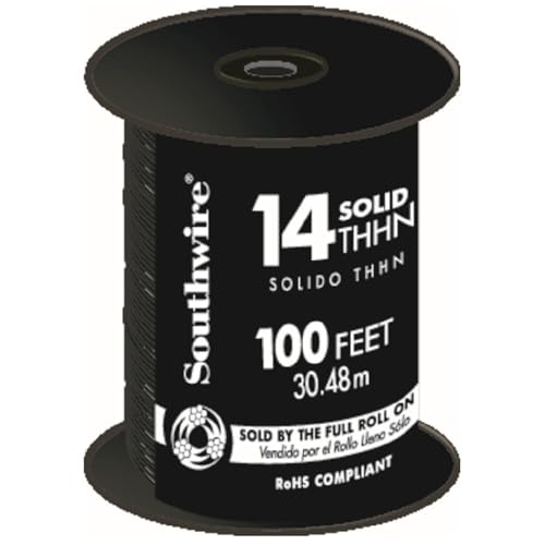 Southwire COMPANY LL 11579041 50' 14SOL BLK THHN Wire; 14 Guage; Black - Image 2