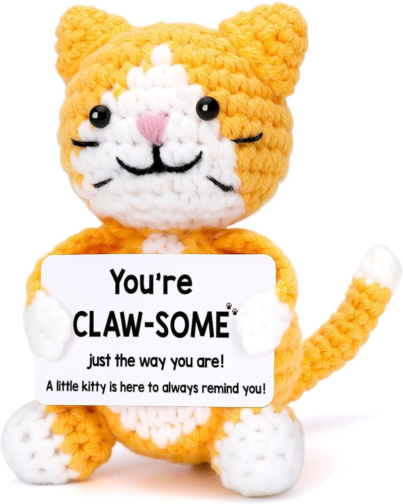 Cute Crochet Cat Plush Toy for All Ages - Fun Gift for Women, Men, Girls, and  Boys - Image 1