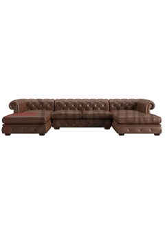 DIVINE FURNITURE Chesterfield Double Chaise Longue Sectional Sofa - U Shaped 
