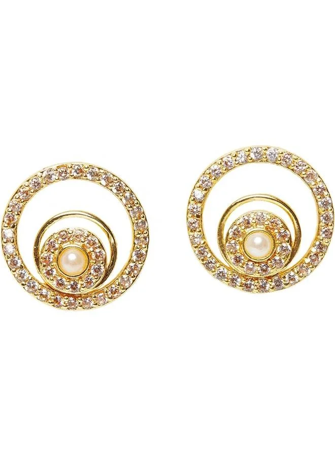 فويلا VOYLLA pearlyy Earring In Yellow Finish, Onesize, Brass, No Gemstone