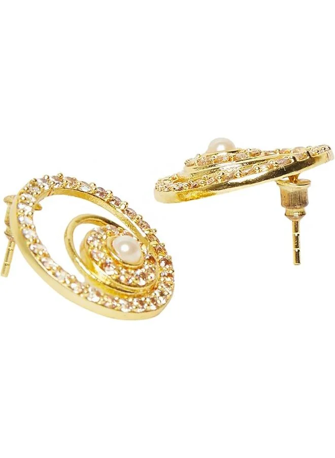 فويلا VOYLLA pearlyy Earring In Yellow Finish, Onesize, Brass, No Gemstone