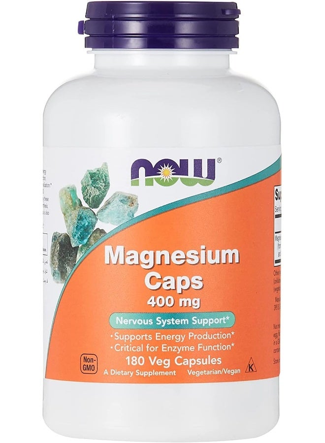 Now Magnesium 400 mg, 180 Veg Capsules - Image 1