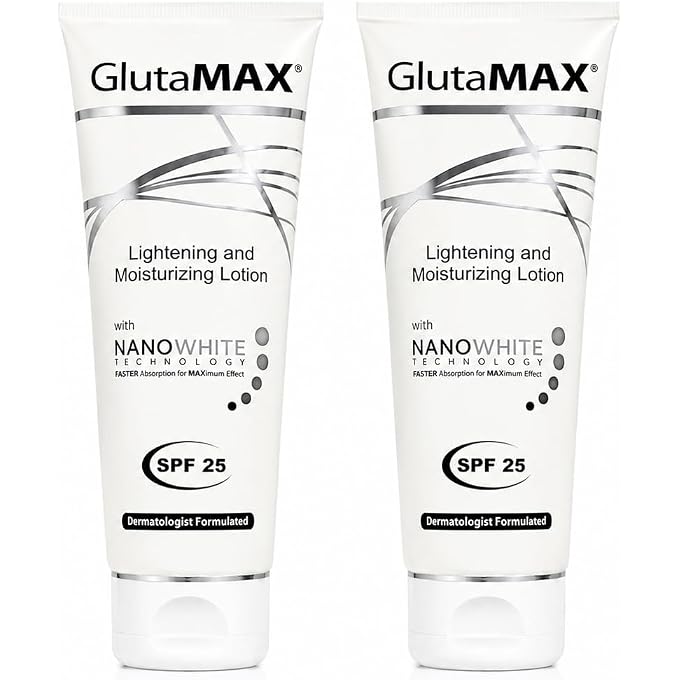 ROSMAR Lotion Glutamax Brightening & Moisturizing Body Lotion with NanoWhite Technology, SPF 25, Fast-Absorbing Daily Body Lotion, Dermatologist Formulated, 2 x 100ml - Image 1