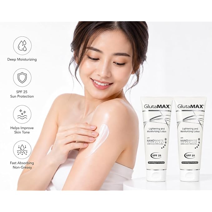 ROSMAR Lotion Glutamax Brightening & Moisturizing Body Lotion with NanoWhite Technology, SPF 25, Fast-Absorbing Daily Body Lotion, Dermatologist Formulated, 2 x 100ml - Image 3