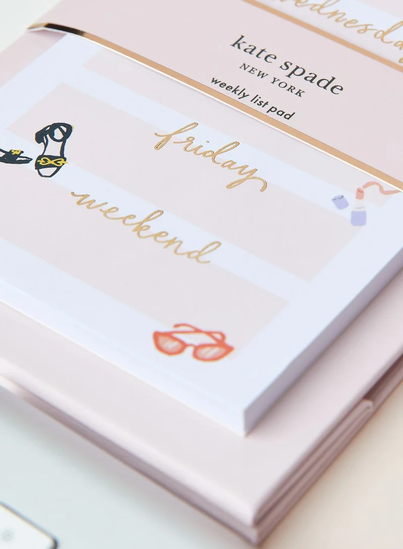 Kate Spade Fashionably Late Weekly To Do List Pad