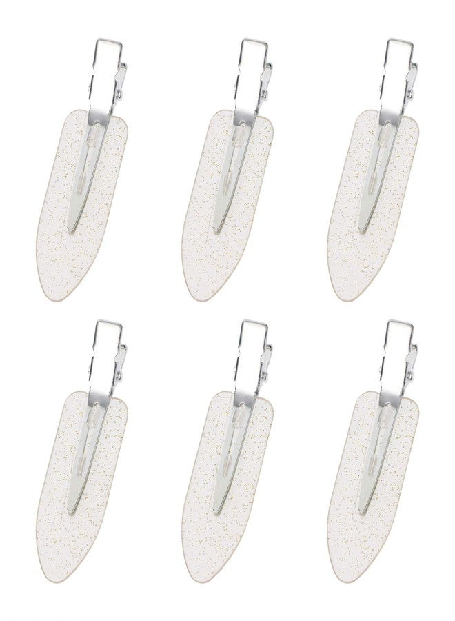Mini Skater 6Pcs No Bend Hair Clip Makeup Pin Curl Clips No Crease Hair Clip for Hairstyle Bangs Waves Styling Hair Salon (Glitter Transparency) - Image 1