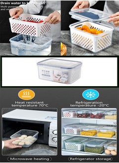 Refrigerator Storage Box with Drain Basket Organizer (16*11*8cm)