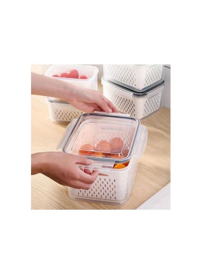 Generic - Refrigerator Storage Box with Drain Basket Organizer (16*11*8cm) - Image 1