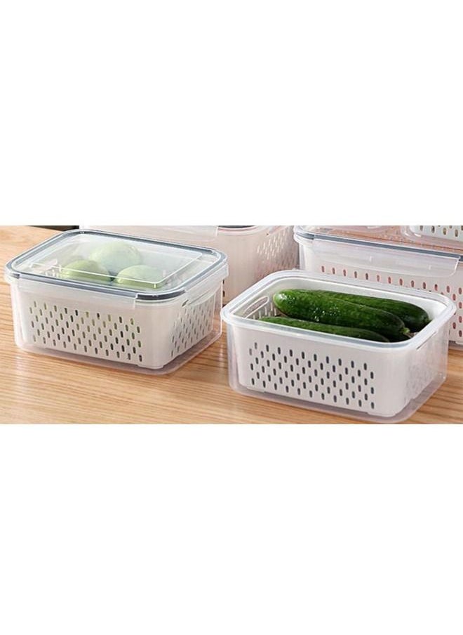 Generic - Refrigerator Storage Box with Drain Basket Organizer (16*11*8cm) - Image 1