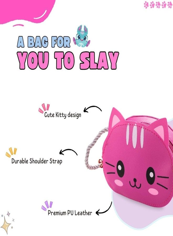 Tinker Squad Kitty Cat Sling Hand Bag For Girls | Sling Bags Shoulder Handbags For Kids | Stylish Gifts, Pink - Image 5