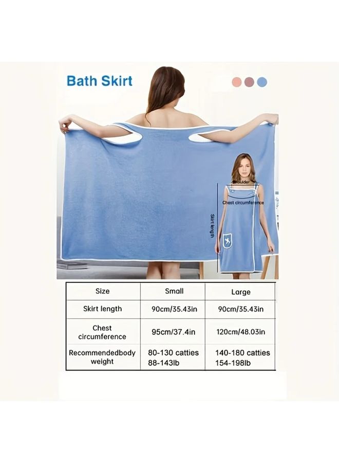 Purple Womens Quick Dry Bath Towel Robe Wrap With Pocket And Bow Size L - Image 5