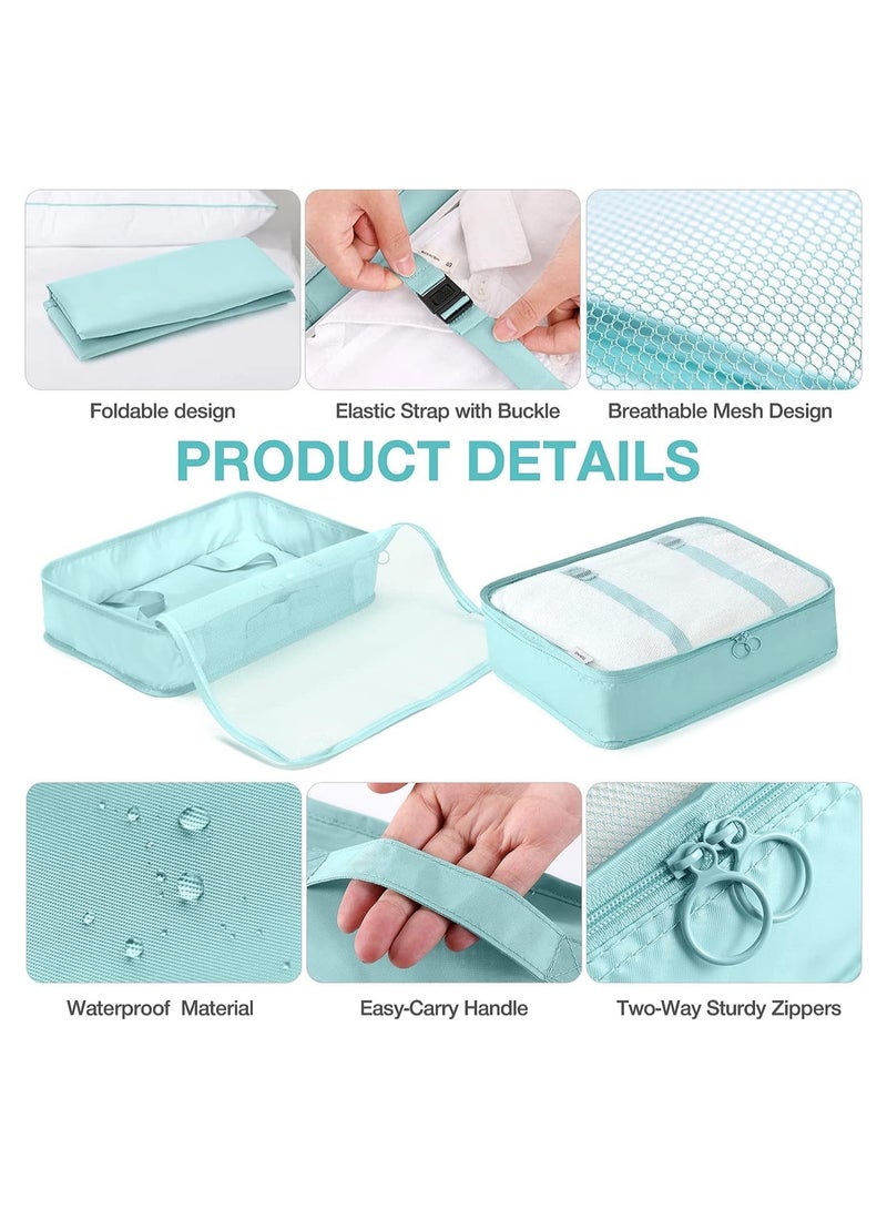 11Pcs Packing Cube set Packing Luggage Organizers for Travel Packing Organizers with Laundry Bag Compression Storage Shoe Bag Makeup Bag Clothing Underwear Bag for Man & Woman (Blue) - Image 5