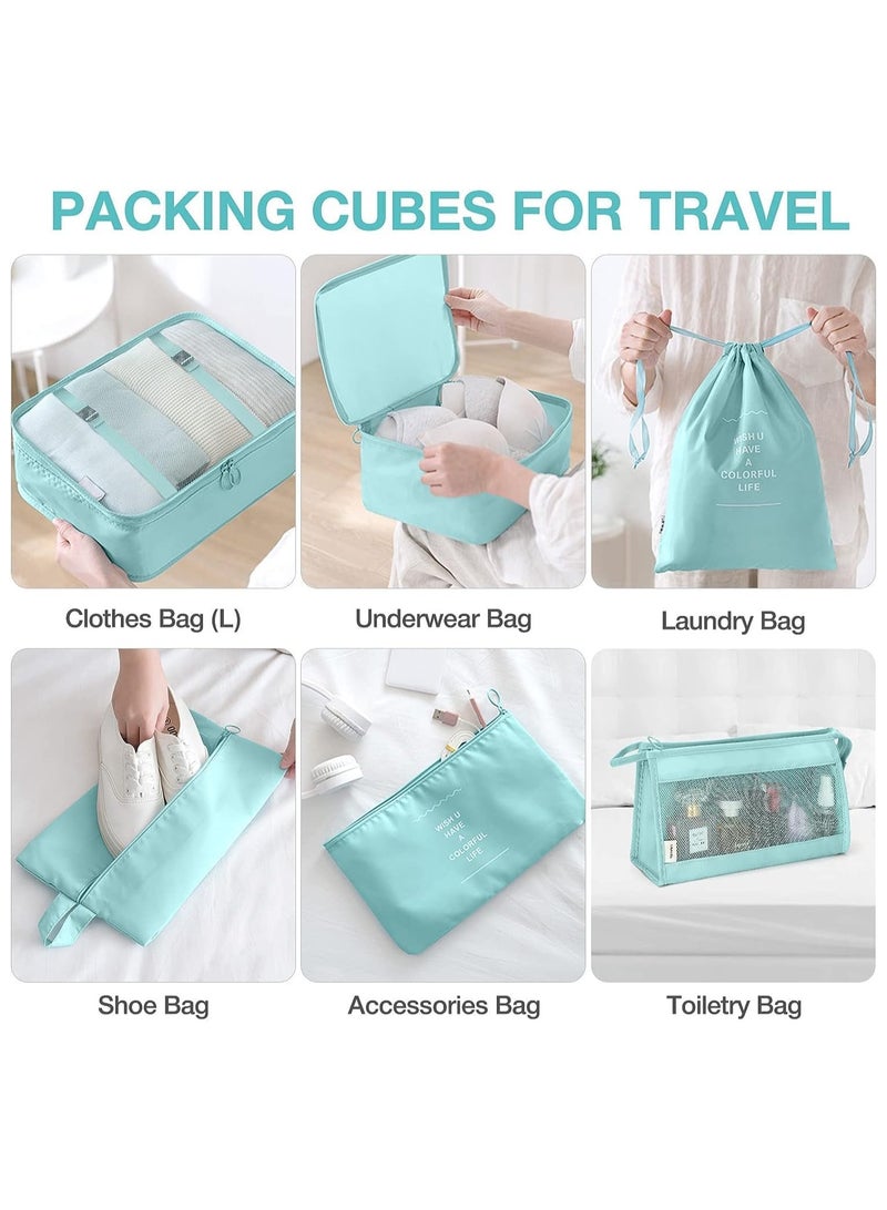 11Pcs Packing Cube set Packing Luggage Organizers for Travel Packing Organizers with Laundry Bag Compression Storage Shoe Bag Makeup Bag Clothing Underwear Bag for Man & Woman (Blue) - Image 4