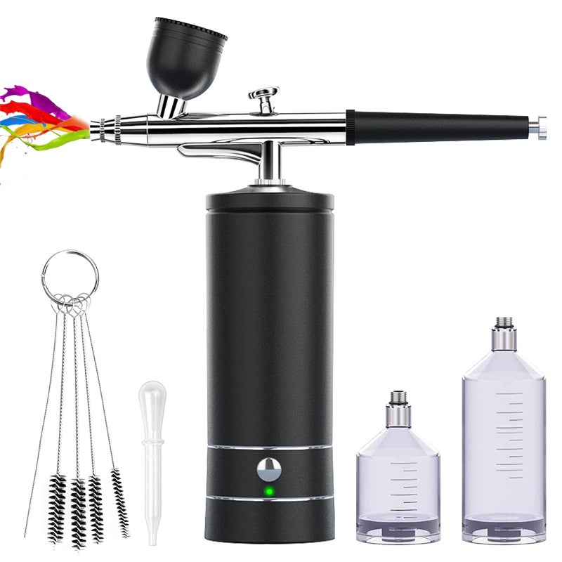 rhinowisdom Airbrush Kit Rechargeable Cordless Airbrush Compressor - Airbrush Gun, Airbrush Set Portable Wireless Air Brush for Nail Art, Barber, Cake Decor, Makeup, Model Painting - Image 1
