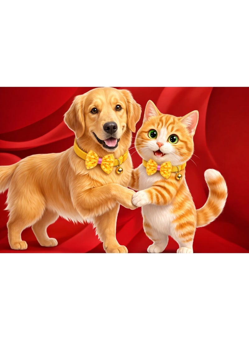 Petto Luxury Bow Tie Puppy Collar with Bell – Adjustable, Cute & Comfortable - Image 1