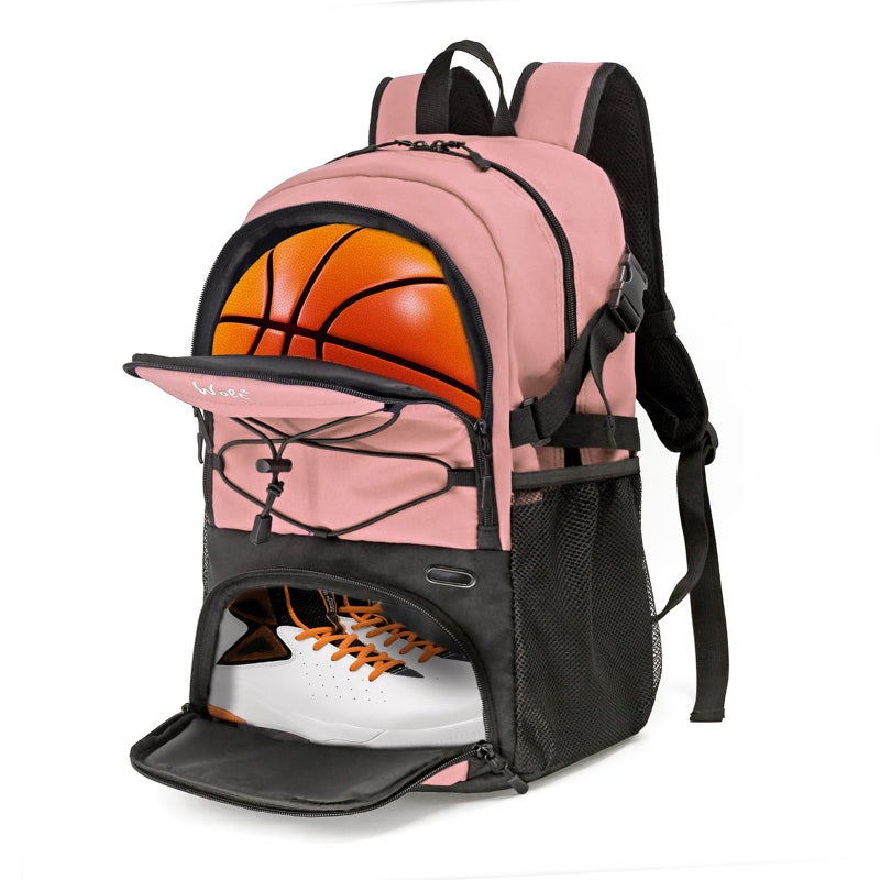 WOLT Basketball Backpack Large Sports Bag with Separate Ball Holder Shoes Compartment Gifts for Basketball Soccer Volleyball Swim Gym Travel - Image 2