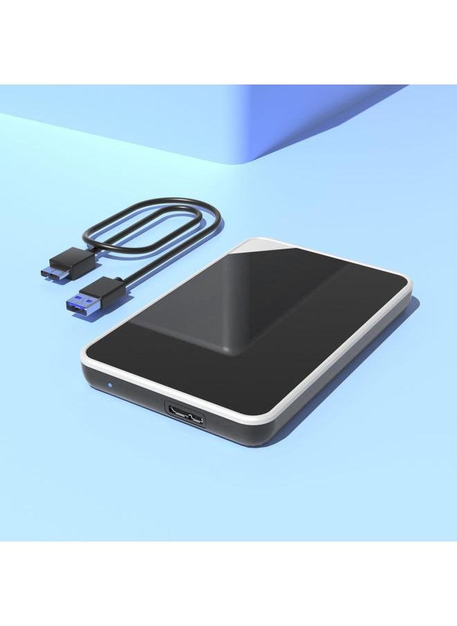 Generic Non-removable USB3.0 Mobile Hard Disk Box 2.5-inch Laptop SSD Solid State Hard Disk Box-Color:Black Mirror USB3.0 Hard Disk Box  - Image 1