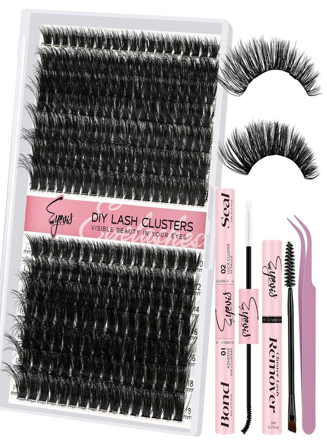EYEVIS Fluffy Lash Clusters Kit 3D Lash Extension Kit, 280PCS DIY Eyelash Clusters for Beginners, with Eyelash Tools, Voluminous Lash Clusters Wispy, Dramatic Yet Lightweight, (80D+100D 10-18mm) - Image 1