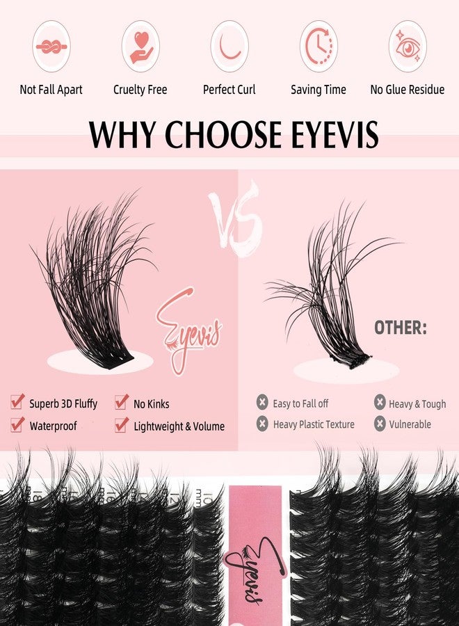 EYEVIS Fluffy Lash Clusters Kit 3D Lash Extension Kit, 280PCS DIY Eyelash Clusters for Beginners, with Eyelash Tools, Voluminous Lash Clusters Wispy, Dramatic Yet Lightweight, (80D+100D 10-18mm) - Image 2