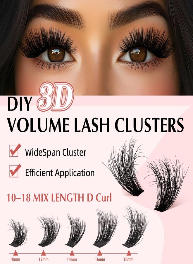 EYEVIS Fluffy Lash Clusters Kit 3D Lash Extension Kit, 280PCS DIY Eyelash Clusters for Beginners, with Eyelash Tools, Voluminous Lash Clusters Wispy, Dramatic Yet Lightweight, (80D+100D 10-18mm) - Image 4
