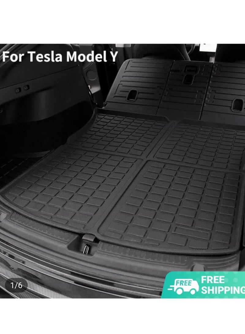 Generic Tesla 3Pcs Mat Set Model Y 2021 2022 2023 TPE Car Frunk And Rear Trunk Storage Box Mat Pad With Rear Full Mat cover Waterproof - Image 5