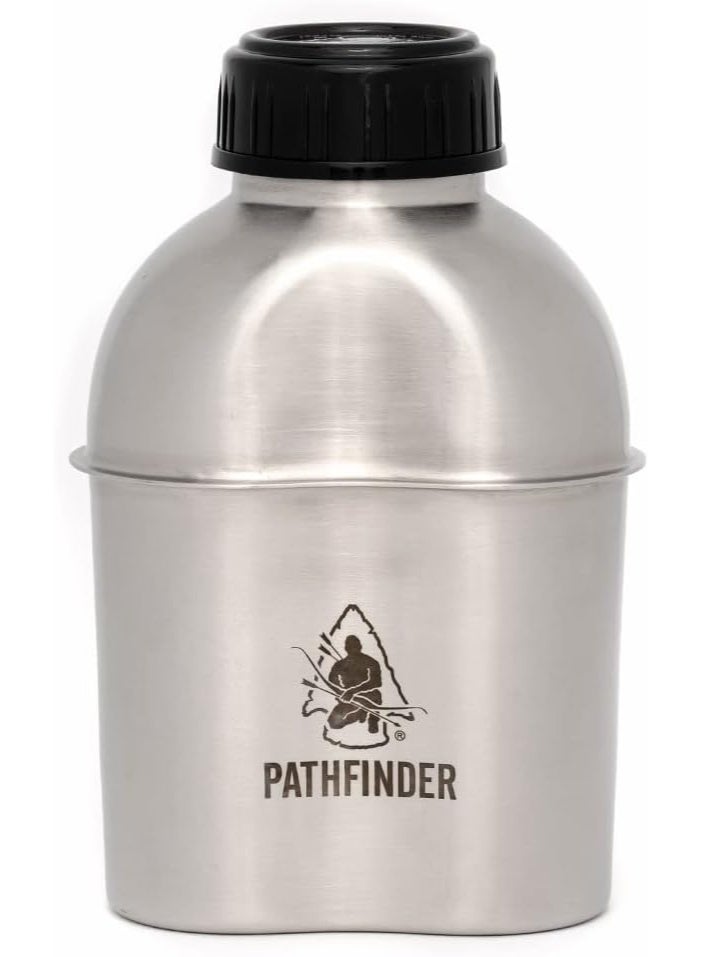 The Pathfinder School Metal Canteen Cooking Set - Survival Gear - Camping Essentials Mess Kit - Military Grade Outdoor Eating Kit - Hiking and Trail Cook Set - Image 1