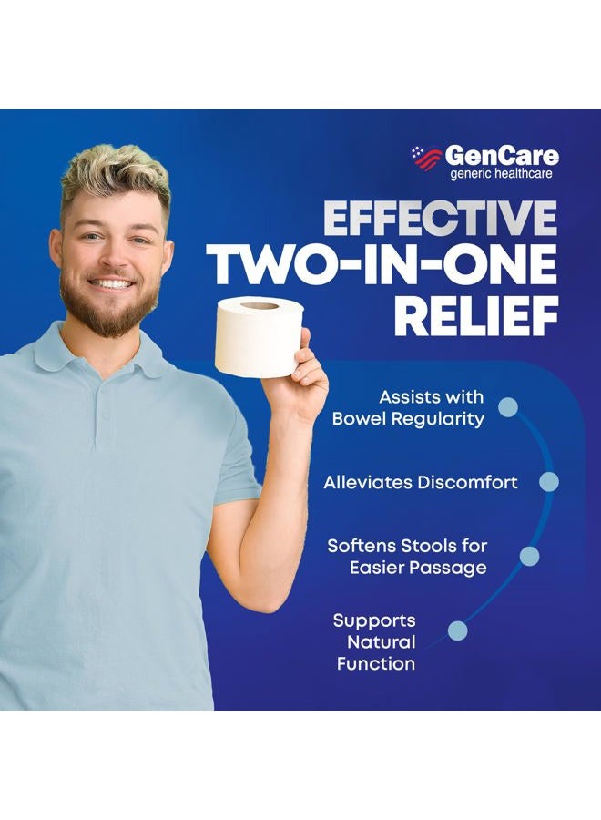 GenCare Senna-S Natural Vegetable Laxative Plus Stool Softener Dual Action (200 Tablets) Value Pack | Gentle Dependable Overnight Relief of Occasional Constipation Generic for Senokot-S - Image 5
