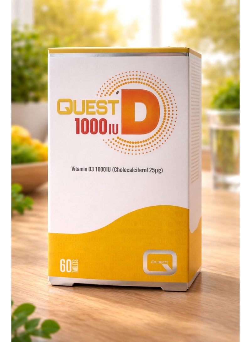 Quest D 1000 IU Vitamin D3 Supplement Tablets, Pack of 60's