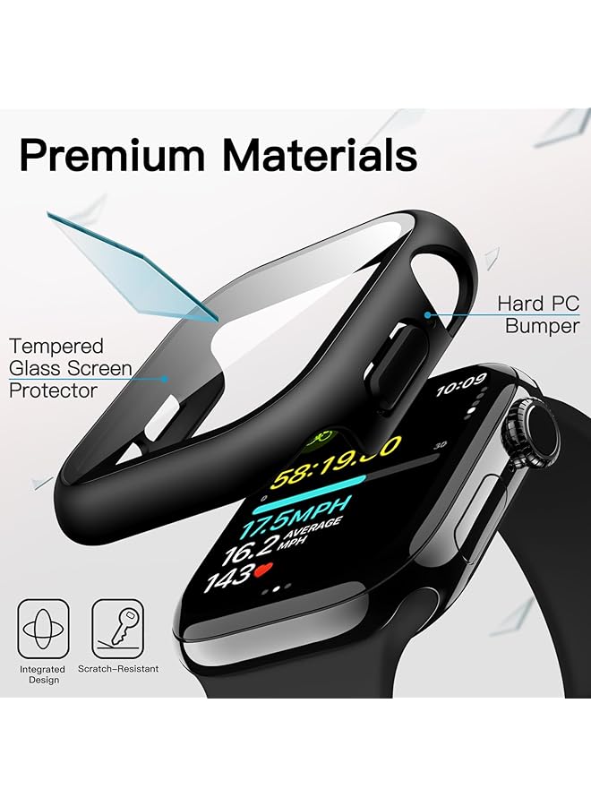 Jetech Waterproof Case With Screen Protector For Watch Series 10 46Mm Built In Tempered Glass Film Hard Pc Bumper Full Protective Cover 2 Pack Black - Image 4