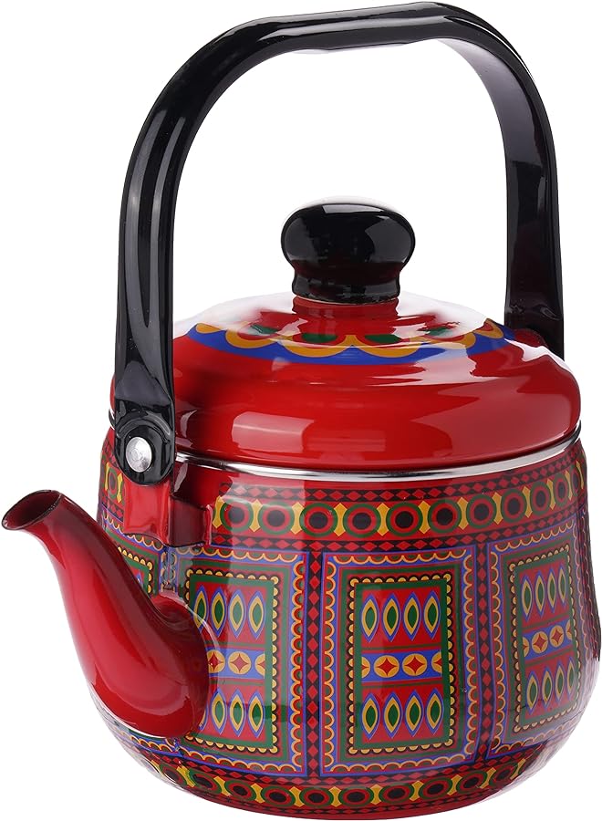 AL RIMAYA Enamel Kettle 1.3 Liter Capacity Red - Image 1