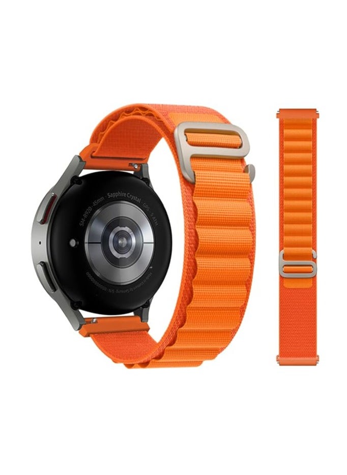 Generic Durable Band 22mm Compatible with Samsung Galaxy Watch 3 45mm / Gear S3 Frontier Classic 22mm / Galaxy 46mm, TenTech Knitted Fabric Alpine Loop Sport Band – Orange  - Image 1