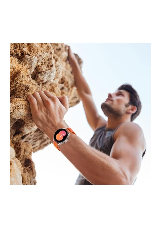 Generic Durable Band 22mm Compatible with Samsung Galaxy Watch 3 45mm / Gear S3 Frontier Classic 22mm / Galaxy 46mm, TenTech Knitted Fabric Alpine Loop Sport Band – Orange  - Image 5