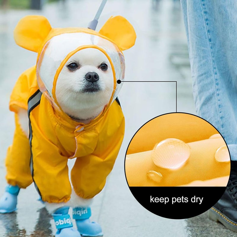 Lightweight Hooded Dog Raincoat Waterproof Pet Rain Slicker Cute Animal Design for Small to Medium Dogs XXL Outdoor Use - Image 4